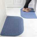 COSY HOMEER 1'8" x 2'8" Inch  (Semicircular) Anti Fatigue Kitchen Rug Mats are Made of 100% Polypropylene Half Round Rug Cushion Specialized in Anti Slippery and Machine Washable (Blue 2pcs)