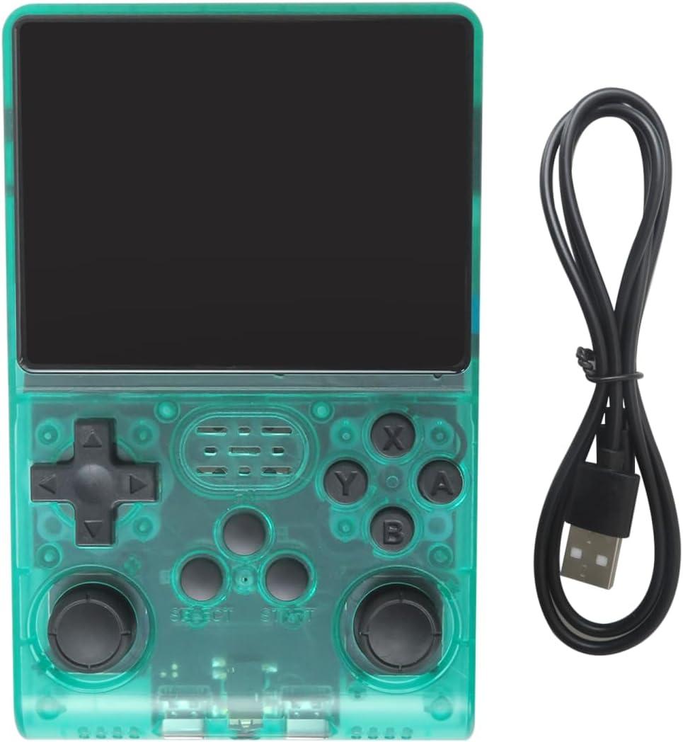 Upgraded Handheld Game Console R40S Pro 3.5 in IPS Screen 256G with 30000 Classic Games Built-in 45 Emulators, Green Retro Game Console 3800mAh Dual Joysticks by Suifaqi
