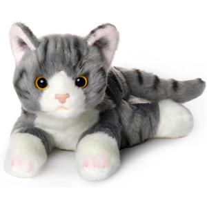 Bearington Lil' Socks Cat Stuffed Animal - 8" Realistic Cat Plush Toy - Soft Gray Striped Plush Cats with Lifelike Details for Kids, Toddlers, and Kitten Lovers - Adorable Gift for Kids