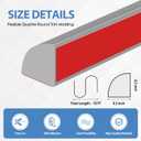 Flexible Quarter Round Molding Peel and Stick Rubber Quarter Round Trim Molding Self Adhesive Wall Corner Trim Molding for Wall Edge Corner Countertop, Gray, 1/2 W x 1/2 H x 120 L