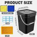 6 Pcs 5 Gallon Square Bucket with Lid,Industries Barrels with lid and Plastic Handle,Rain Buckets,Food Storage Containers DIY Label Stickers Towel and Brush for Paint Storage Tank Crafts