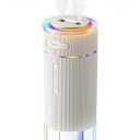 WSKEN Portable Small Humidifier for Bedroom - [Dual Nozzle Large Cool Mist] [Ambiance Lighting] [Car Smart On/Off] Ultrasonic Mini Personal Desk Air Humidifiers for Travel Office Baby Room,White