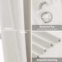 Short Ivory Blackout Kitchen Curtain W40 x L45 Inch 2 Panels | Thermal Insulated, Room Darkening, Small Solid Grommet Window Treatments for Living Room, Bedroom