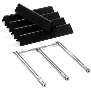 Spirit E-310 Grill Parts 69787 Burners & 7636 Flavorizer Bars for Weber Spirit and Spirit II 300 E310 S-310 E-320 S-320 E-330 S-330 with Front Mounted, Replacement Parts for Spirit 2 GS4