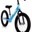 16 Inch Balance Bike, Toddler Bicycle Ages 5-8, Air Tires, Footrests, No Pedals Push Bike, Toddler Outdoor Toy Bike for Kids, Boys Girls (Blue)