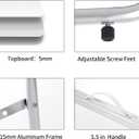 Moosinily Small Camping Table 35.2 inch Folding Picnic Table Foldable Low Camp Table Portable Short Aluminum Outdoor Floor Short Beach BBQ White 35.215.7 inch