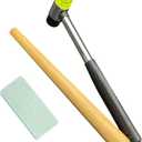3PCS ring Repair Tool, solid wood ring shaping stick, 25mm double-sided adhesive hammer, double-sided jewelry polishing board, can repair deformed rings and remove surface oxide layer.