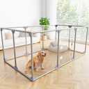 Acrylic Dog Playpen Indoor Puppy Pen 10 Panels for Puppies Dog Play Pens for Dogs Indoor