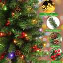 2 Pack 4 Ft Artificial Potted Christmas Tree with 60 LED Lights,Warm White and Colored Changing,8 Lighting Mode&Timer,Mini Small Xmas Tree, Battery Operated,Outdoor Front Door Porch Home Decoration