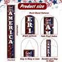 Patriotic Porch Sign 47" H 4th of July Door Decorations for Front Porch Wooden Red White Blue Vertical God Bless America Sign Outdoor Memorial Day Decorations for 250th Anniversary Outdoor