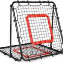 Baseball and Softball Rebounder Net,Baseball Rebounder,Volleyball Rebounder,Pitch Back Net,Multi-Sport Training Rebound Screen,with Pitching Target,Easy Adjustable Angles (Black)