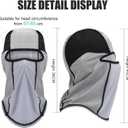 Balaclava Face Mask Sun UV Protection Hood Breathable Full Head Mask for Men Women Cycling (L)