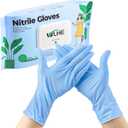 Disposable Gloves, 12 Cleaning Glove, Nitrile Glove Powder Free & Hypoallergenic for Cooking, Household, Pack of 50 (Small, Blue)
