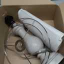 Seealle Farmhouse Table Lamps - 22" Rustic Lamp for Bedroom Living Room, Boho Bedside Lamps for Night Stands End Table Office Desk Lamp Nightstand with Linen Shades(Single)