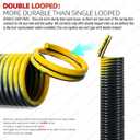 Pair of 130lb. Heavy Duty Garage Door Extension Springs Stretch Springs, 25" Long,Double Loop Ends, High Precision Electrophoresis Black Coated, MIN 16,000 Cycles, for 7ft High Garage Doors