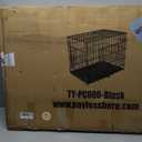 FDW Dog Crate for Large Dogs 42 Inch Folding Metal WirePet Cage Double Door W/Divider Panel Indoor Outdoor Kennel Leak-Proof Plastic Tray,Black