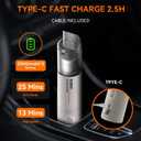 Generic Pocket Vacuum for Car Office Home, Cordless Mini Handheld Vacuum, Portable, White, 13 to 25 Mintures Runtime, Type-C Charging, with Accessory Kit, Gray, VC-M2C