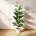 2Pack Artificial Fiddle Leaf Fig Tree, 35" Faux Ficus Lyrata Plant with Pot, Floor Plant Outdoor Artificial Plant, Suitable for Living Room, Office, Bedroom Decor