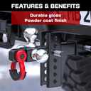 Ayleid Trailer Hitch Tri-Ball Mount with Anti-Theft Locking Hitch Pin&Hook&Rotatable Tow Shackle, Fits 2-in Receiver with 1-7/8-in,2-in,2-5/16-in Hitch Ball Adjustable with Shackle