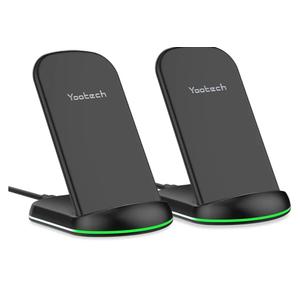 Yootech [2 Pack] Wireless Charger,10W Max Wireless Charging Stand,Compatible with iPhone 17/17 Pro/17 Pro Max/Air/16/15/14/13/SE 2022/12/11/X/8,Galaxy S25/S24/S23(No AC Adapter)