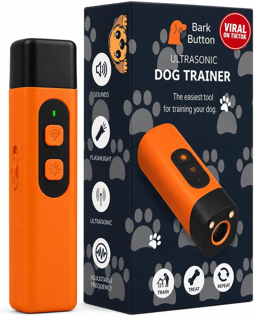 Dog Training Device - Ultrasonic Sound Trainer for Dogs, Handheld No Shock No Spray Bark Control Tool - No Collar Needed Pet Behavior Aid for Training and Focus