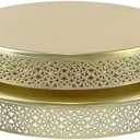 2 Pcs Metal Cake Stand,14" 16" Large Round Cupcake Dessert Stand Cake Display Holder Decor for Wedding Party Birthday Baby Showers Anniversary Cake Pedestal Display Plate,Gold (14 Inch+16 Inch)