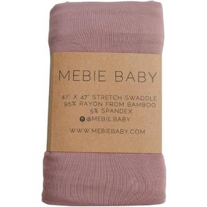 Mebie Baby Dusty Rose Stretch Swaddle, Modern and Neutral Swaddle Blanket for Baby Girl, Soft Baby Blankets, Newborn Swaddle Blanket, 0-3 Month, Comfy Wrap, Baby Essentials & Gifts (47" x 47")