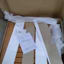 Walker Edison Dominica Contemporary Slatted Outdoor Dining Table, 34 Inch, Brown