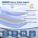RVMasking Boat Cover, Ultra-Thick 1600D Polyester Canvas with Double PU Waterproof Coating, Fits 20-22ft Tri-Hull, V-Hull, Runabout, Fish & Ski Boat, Bass Boat, Gray