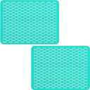 Bligli Mesh Sink Mat, 15.7 x 11.8inch Sink Prtector Mats for Kitchen Sinks, PVC Eco-Friendly Sink Protectors for Bottom of Sink, Fast Draining, Easy Cleaning, Clear Green
