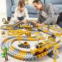 iHaHa Toddlers Construction Race Tracks Toys Gifts for 3 4 5 6 Years Old Boys Kids, 2PCS Electric Race Cars & 4 PCS Construction Trucks, Birthday Gift Toys for Boys 2 3 4 5 6+