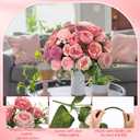 Geosar 16 Bundles Artificial Peonies Flowers Fake Silk Peony Bouquet Faux Peonies Flowers Bulk for Decoration Vase Floral Arrangements Wedding Party Table (Pink Lavender)