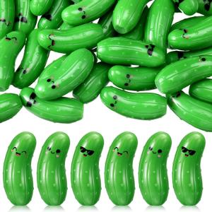 Wesiti 60 Pcs Mini Resin Pickle Figurines Bulk Miniature Artificial Cucumber Tiny Vegetable Food Figures for Food Service Appreciation Gift for Registered Dietitian Coworker Staff