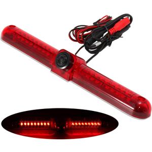 Anina Third Brake Light Backup Camera for Jayco Coachmen Freelander RV Trailer Camper Van, Universal 3rd Car Rear Light Mount Top Roof Lamp LED Reverse Parking Camera w/RCA Connector for Jeep Chevy