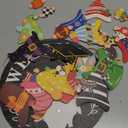 Wenqik 41 Pcs Interchangeable Sweet Gnome Signs Holiday Wooden Seasonal Gnome Decor Detachable Magnet Hat and Hand Welcome Sign for Home Decoration(Classical, Black)