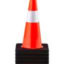VEVOR Safety Cones, 5 Pack 18" Traffic Cones, PVC Orange Construction Cones with Reflective Collars and Black Weighted Base, for Traffic Control, Driveway Road Parking and School Improvement