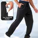 Mens Sweatpants with Zipper Pockets 5 Pack Mens Joggers for Men Open Bottom Mesh Athletic Pants for Workout,Running (L)