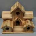 Hummingbird Nest Wood Bird House Backyard Home Decor Birdhouse Hanging Hut for Yard Garden Roosting Lovebird Bluebirds