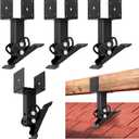 4 Pack 304 Stainless Steel 4x4 Heavy Duty Roof Riser Brackets Kit, Adjustable Roof Riser Beam Mount Brackets for Roof Pergola Gazebo (Black)