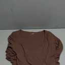 REORIA Women's Sexy Basic Scoop Neck Long Sleeve Double Lined Layering Slim Bodysuit Tops. Size M.