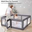 Baby Playpen,Extra Large Playpen for Babies and Toddlers, Sturdy Play Pen Play Yard with Safety Gate,79x71Baby Play Pen(Deep Grey)