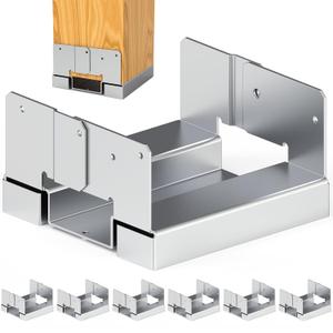 6 pcs 6x6 Post Anchor Base Adjustable Wood Post Brackets, Metal Post Base Holder for Concrete for Deck Patio/Gazebo/Pergola