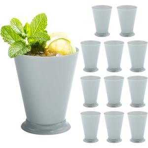 4E's Novelty Mint Julep Plastic Cups 12 Pack 10 Oz Bulk - for Kentucky Themed Derby Party Supplies Decorations Kids Table Centerpiece Horse Racing Birthday Tableware