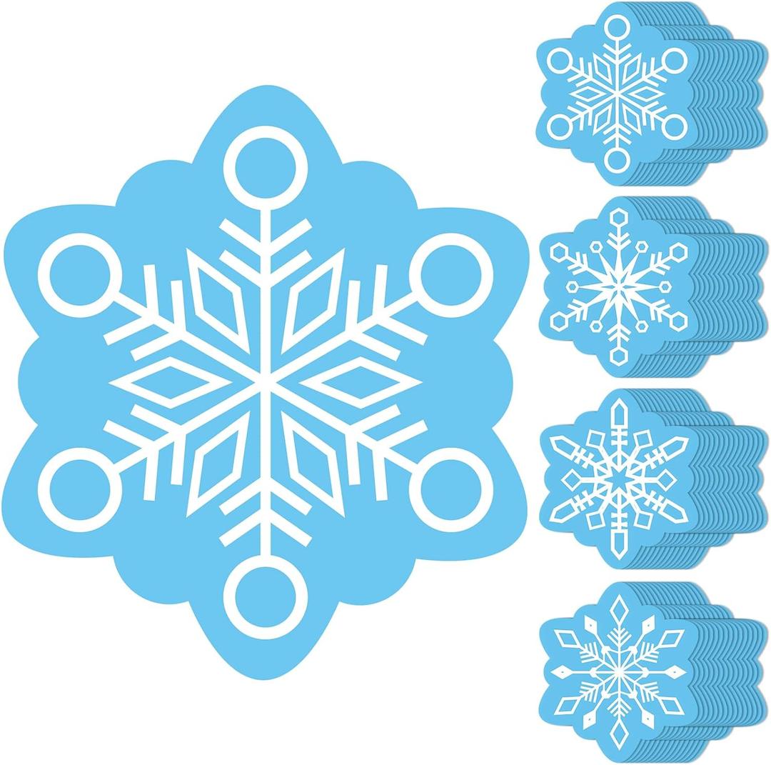 60 Pcs Disposable Blue Snowflake Placemats,Winter Christmas Paper Table Mats with White Snowflake Design for Christmas Xmas Winter Holiday Party Supplies Table Setting