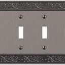 Amerelle 43T4AN English Garden Wallplate, 4 Toggle, Cast Metal, Antique Nickel, 1-Pack
