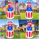 6FT Patriotic Independence Day 4th of July Inflatable Outdoor Decoration Inflatable Cake, Built in LED Lights Blow Up Fourth of July Decor for Holiday Party Garden Yard Lawn