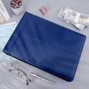 Antner 7 Ring Business Checkbook Binder for Business Checks, 600 Checks Capacity, PU Leather Check Book Binder Cover with Zipper Pouch, Executive Organizer Portfolio Holder for 9x13 Sheets, Navy Blue