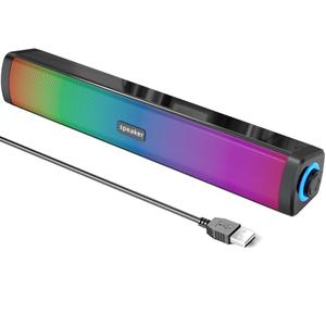 Touch Control Computer Speakers, Bluetooth Speakers for Computer Desktop PC with Colorful Dynamic RGB Lighting, USB Powered Gaming Speakers with 3.5mm Aux Cable for Monitor Laptop Tablet