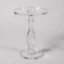 LIKENOW Acrylic End Table,Acrylic Side Table,Modern Nightstand with Clear Small Round Top and Solid Post for Living Room,Bedroom and Lobby 15.7x15.7x19.5 High inches (Medium)