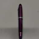 Jinhao 159 Fountain Pen, Fude Pen Bent Nib, Purple Lacquer Silver Trim Big Heavy Pen with Pouch and Ink Converter